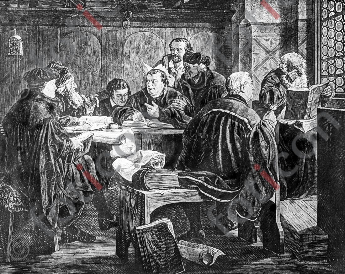 Luther übersetzt die Bibel | Luther translate the Bible - Foto simon-156-007-sw.jpg | foticon.de - Bilddatenbank für Motive aus Geschichte und Kultur